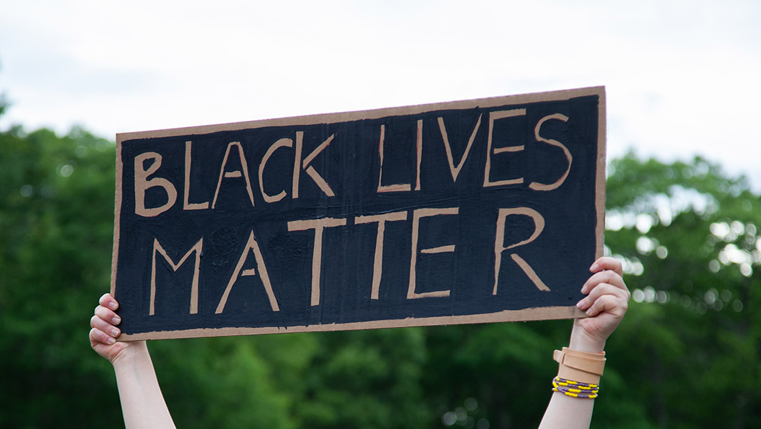 George Floyd anniversary, Black Lives Matter sign